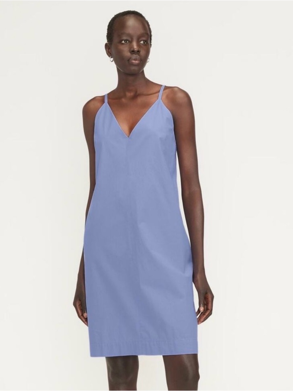 NWT Everlane The Poplin Slip Dress in Cornflower Blue Size 8